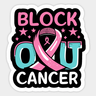 Block Out Cancer Volleyball Breast Cancer Awareness Sticker